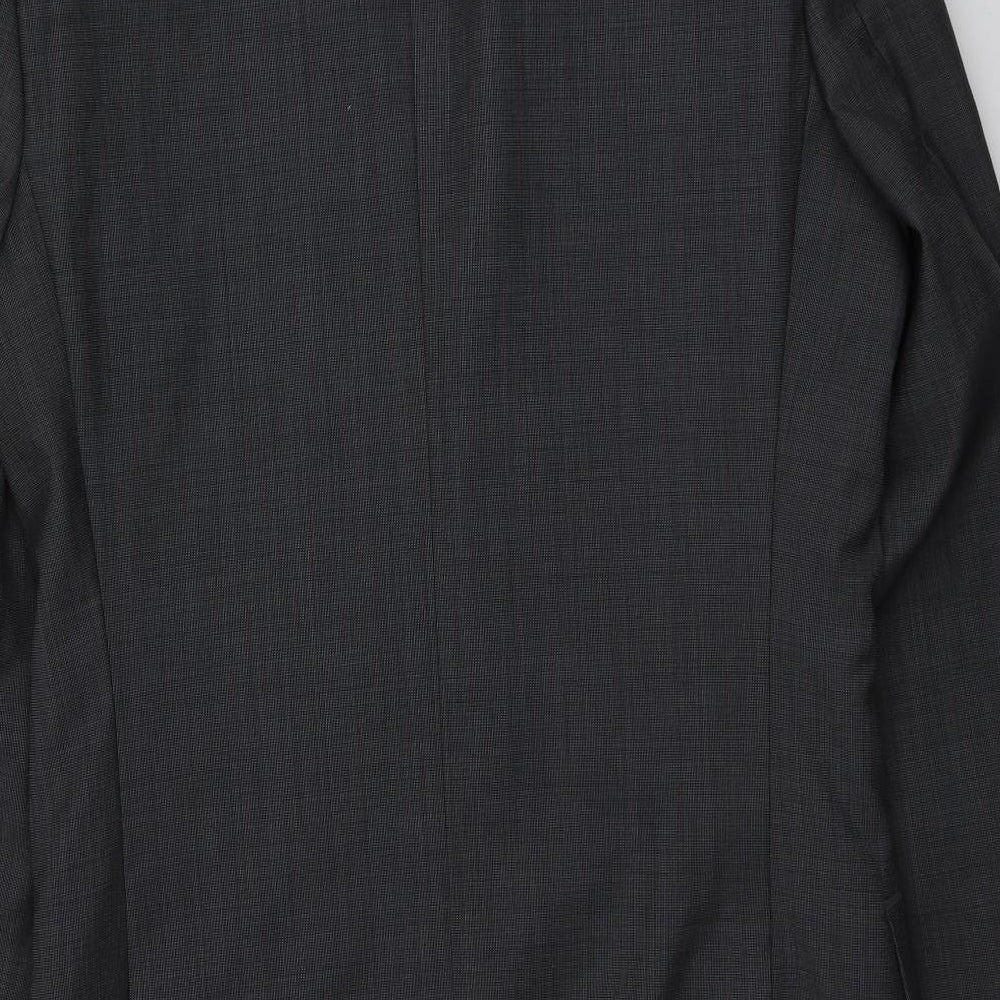 M&S Mens Grey  Polyester Jacket Suit Jacket Size 38