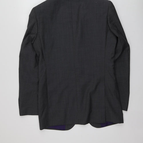 M&S Mens Grey  Polyester Jacket Suit Jacket Size 38