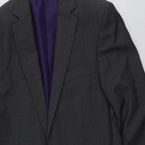 M&S Mens Grey  Polyester Jacket Suit Jacket Size 38