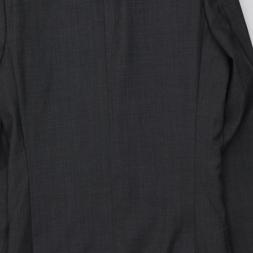 M&S Mens Grey  Polyester Jacket Suit Jacket Size 38