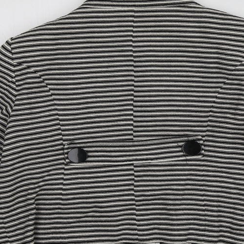 Principles Womens Black Striped  Jacket Blazer Size 14