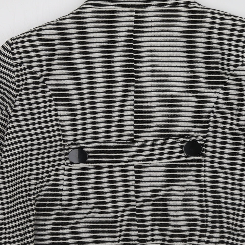 Principles Womens Black Striped  Jacket Blazer Size 14