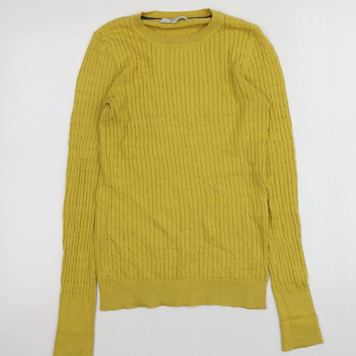 NEXT Womens Yellow Round Neck  Cotton Pullover Jumper Size 6