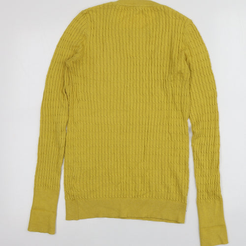 NEXT Womens Yellow Round Neck  Cotton Pullover Jumper Size 6