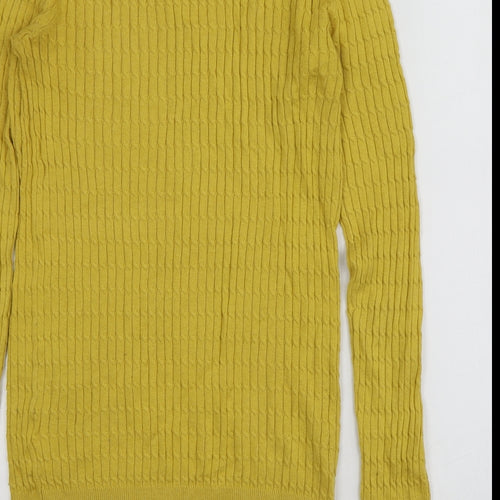 NEXT Womens Yellow Round Neck  Cotton Pullover Jumper Size 6