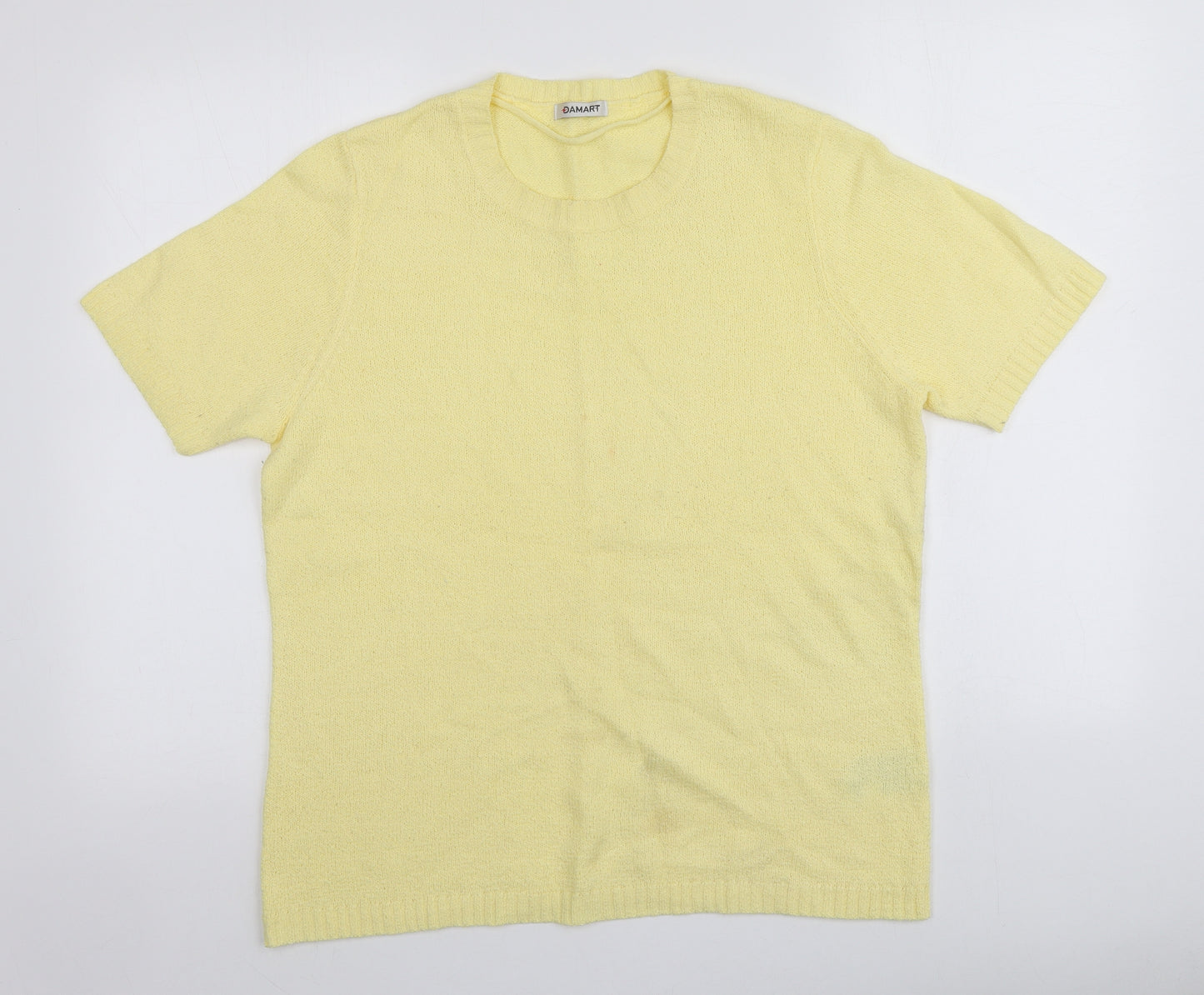 Danmart Womens Yellow Roll Neck  Acrylic Pullover Jumper Size 16