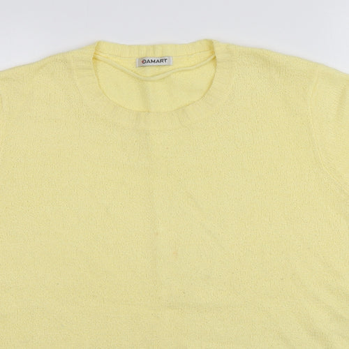Danmart Womens Yellow Roll Neck  Acrylic Pullover Jumper Size 16