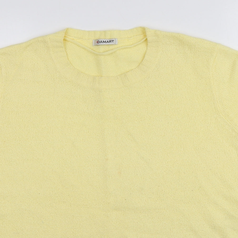 Danmart Womens Yellow Roll Neck  Acrylic Pullover Jumper Size 16