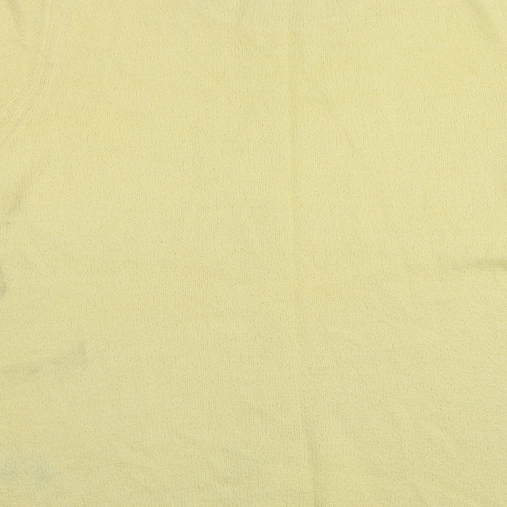 Danmart Womens Yellow Roll Neck  Acrylic Pullover Jumper Size 16