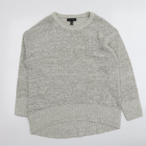New Look Womens Grey Round Neck  Acrylic Pullover Jumper Size M