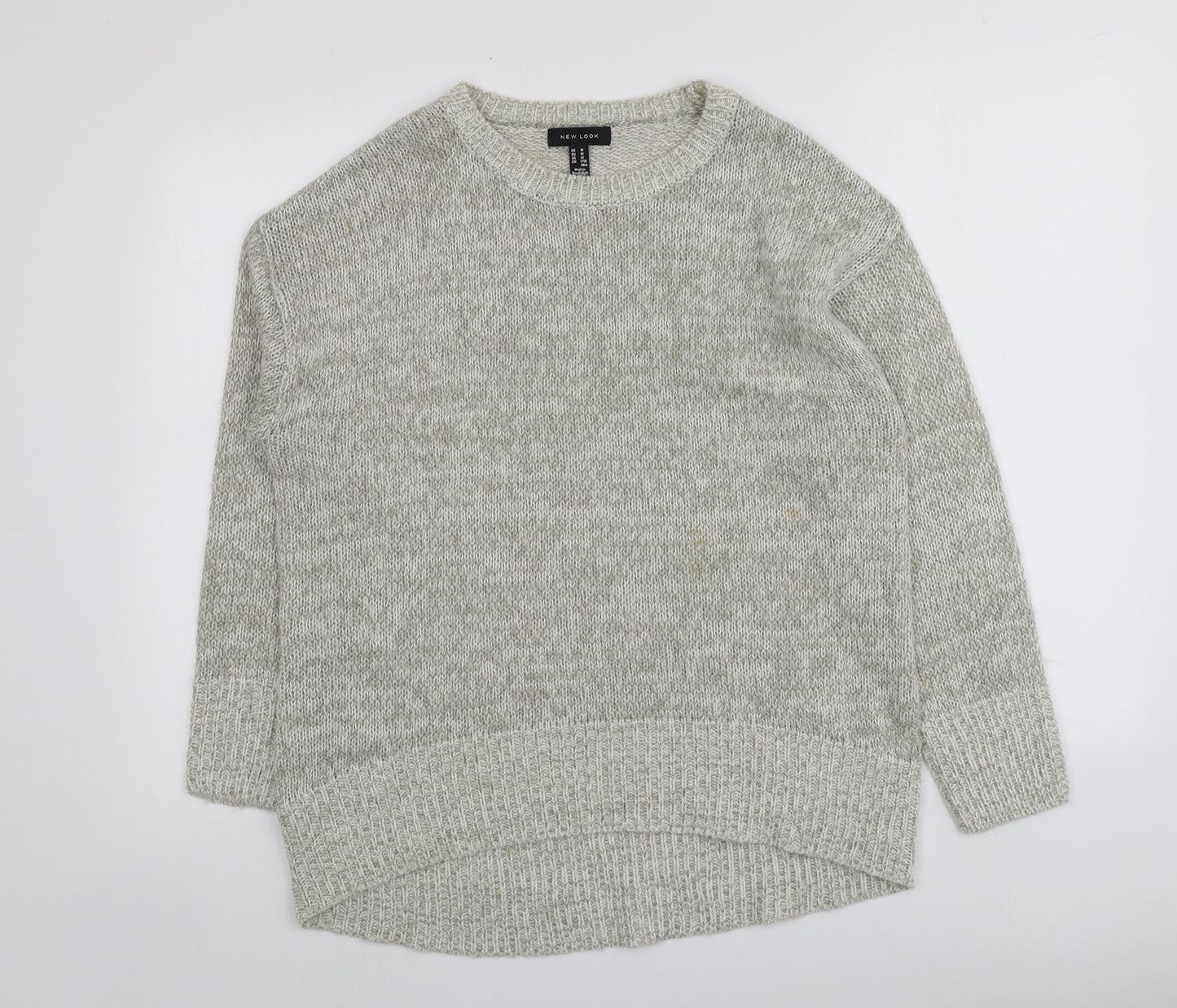 New Look Womens Grey Round Neck  Acrylic Pullover Jumper Size M