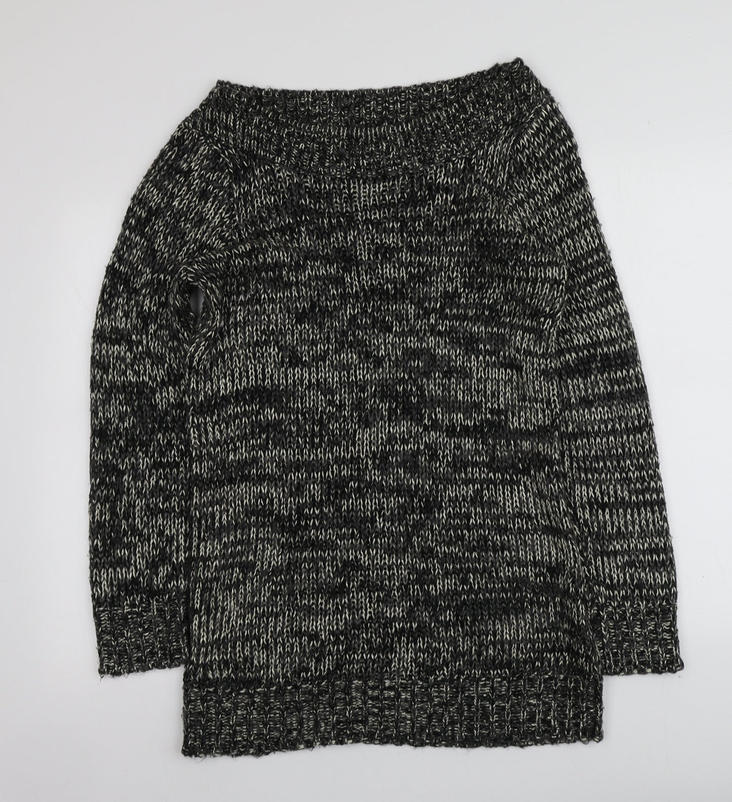 George Womens Black Round Neck  Acrylic Pullover Jumper Size 12