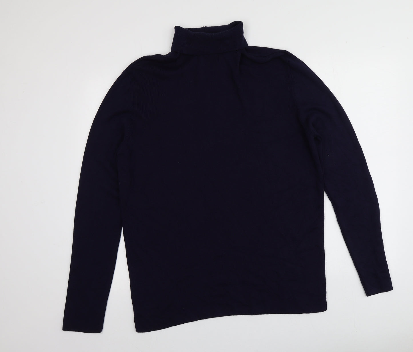 River Island Mens Blue Roll Neck  Viscose Pullover Jumper Size XL
