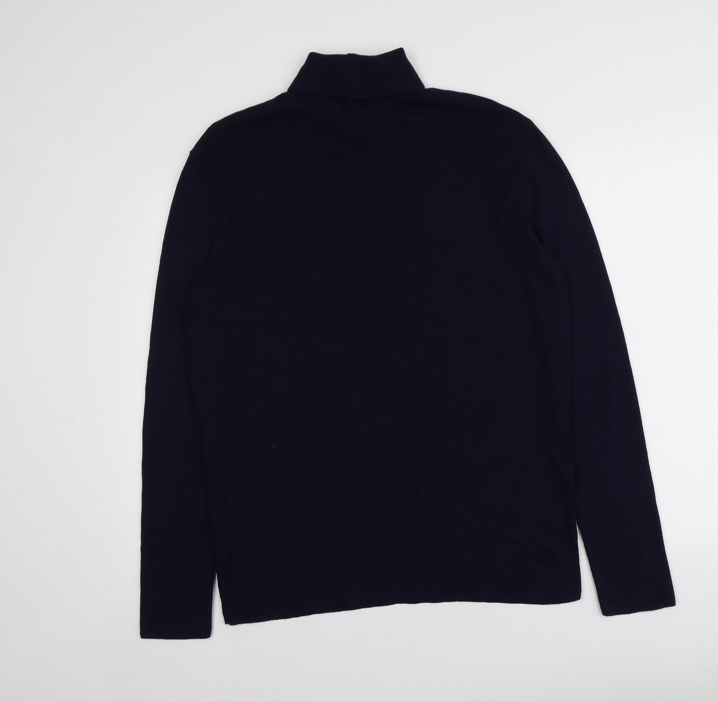 River Island Mens Blue Roll Neck  Viscose Pullover Jumper Size XL
