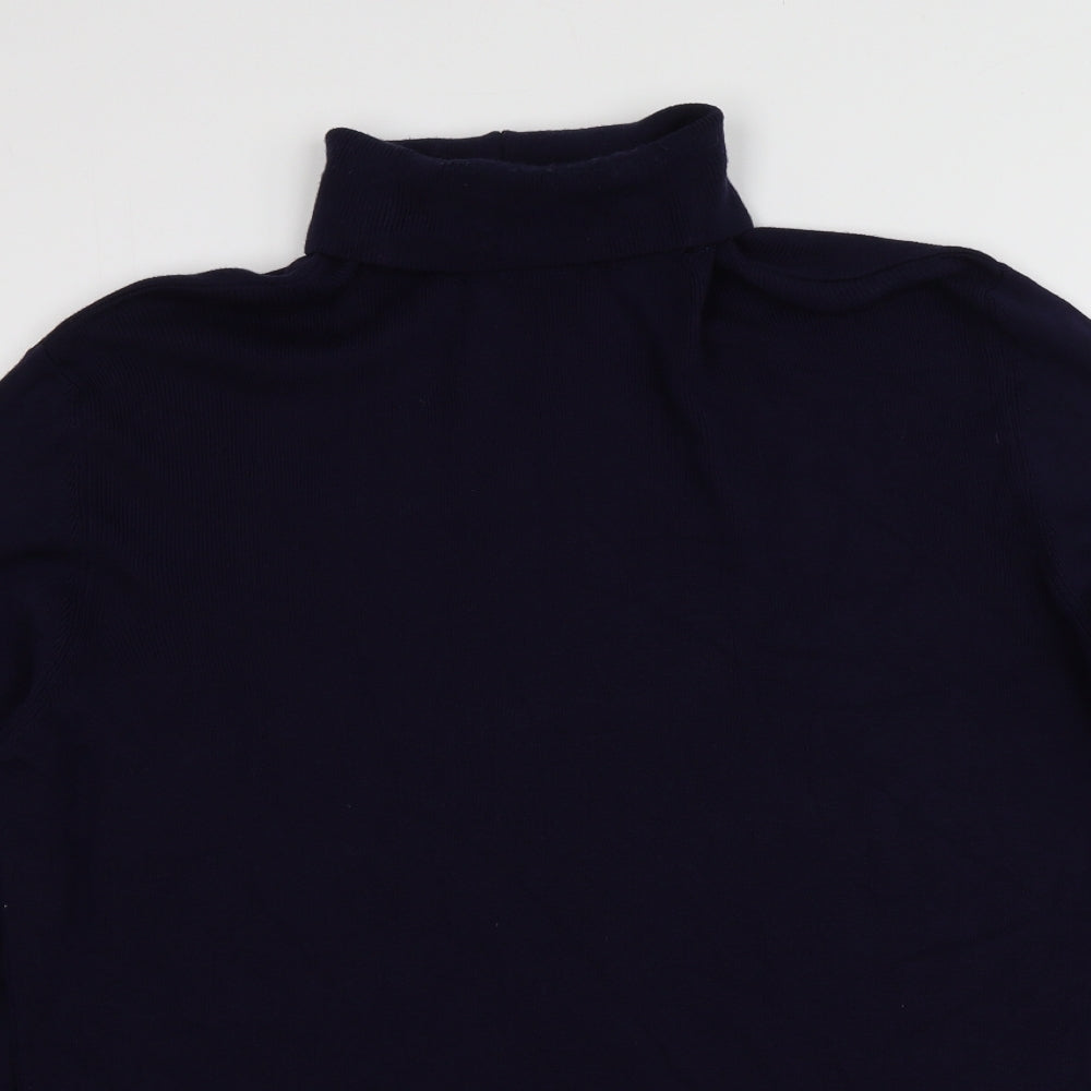 River Island Mens Blue Roll Neck  Viscose Pullover Jumper Size XL