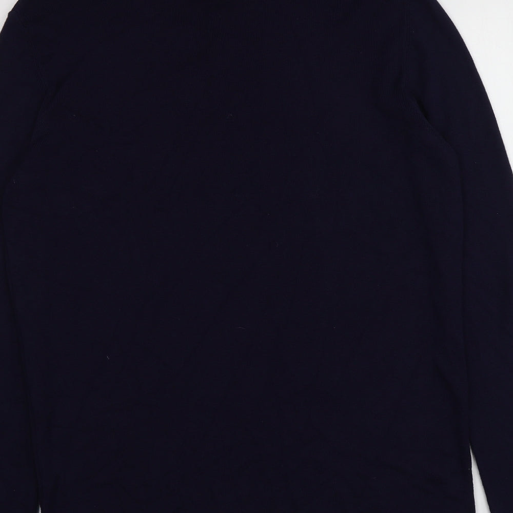 River Island Mens Blue Roll Neck  Viscose Pullover Jumper Size XL