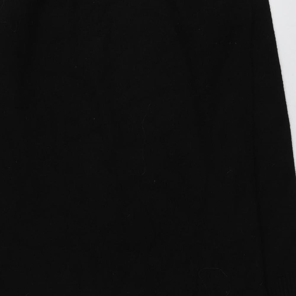 Peacocks Womens Black High Neck  Acrylic Pullover Jumper Size S
