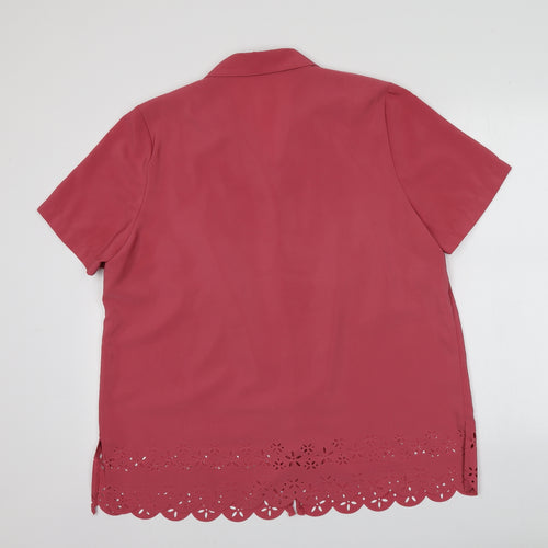 Classics Womens Pink  Polyester Basic Button-Up Size 20 V-Neck