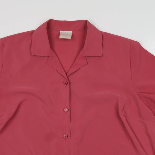 Classics Womens Pink  Polyester Basic Button-Up Size 20 V-Neck
