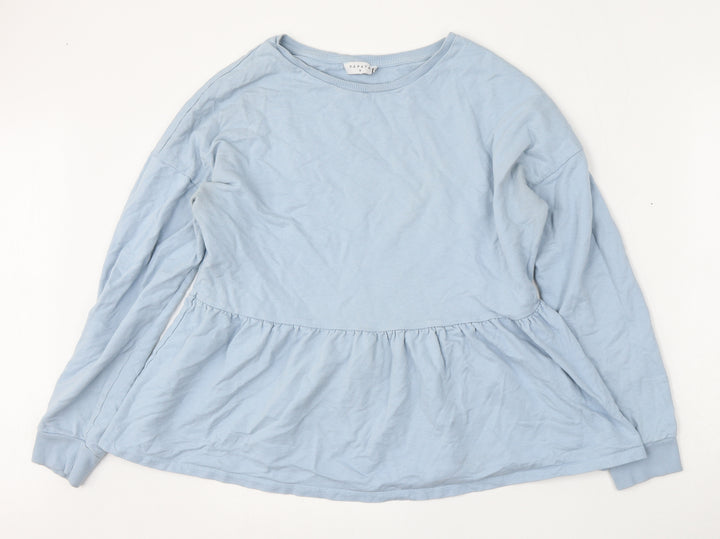 Matalan Womens Blue Cotton Pullover Sweatshirt Size M
