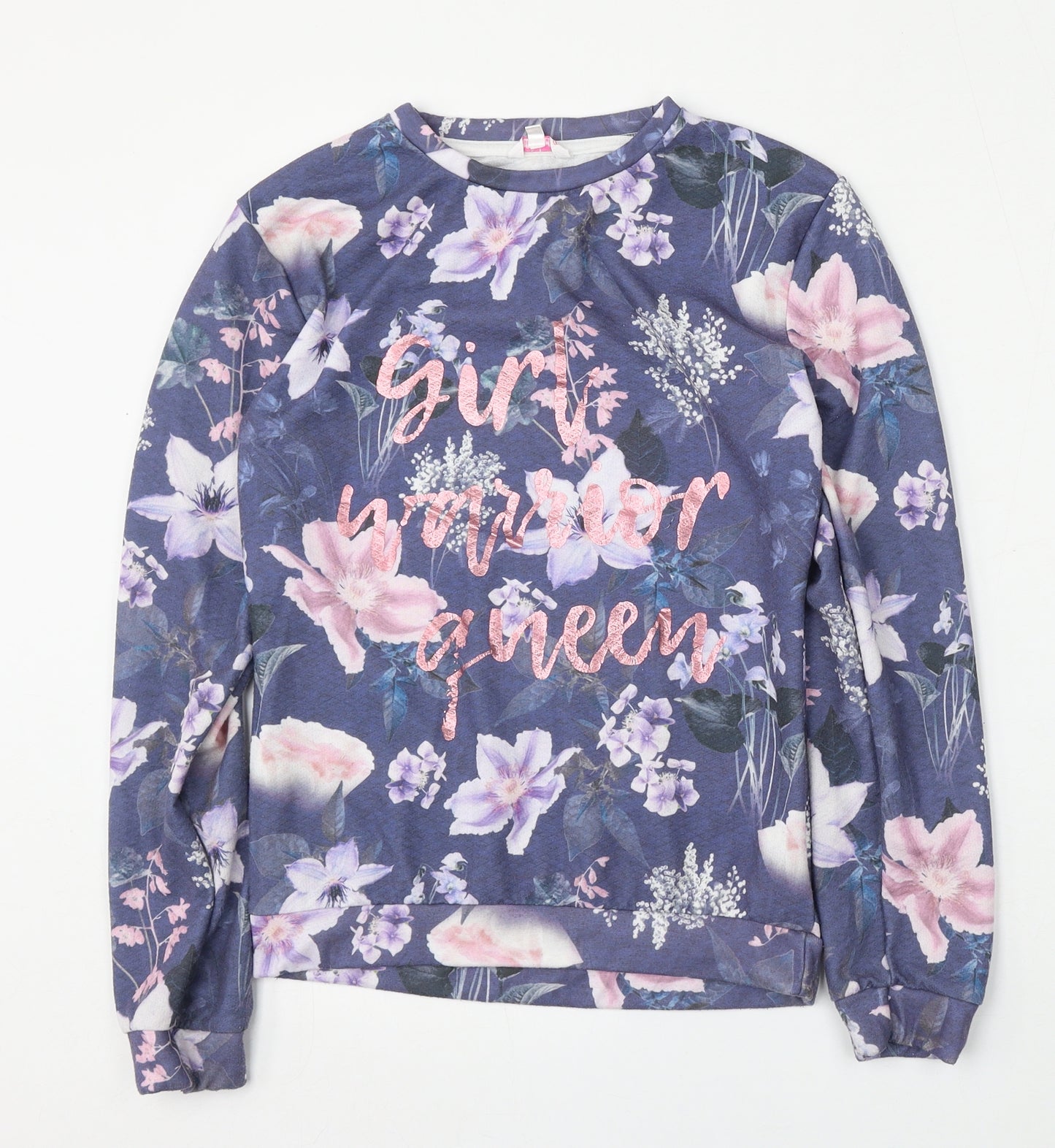 Miss Evie Girls Multicoloured Floral Polyester Pullover Sweatshirt Size 13-14 Years