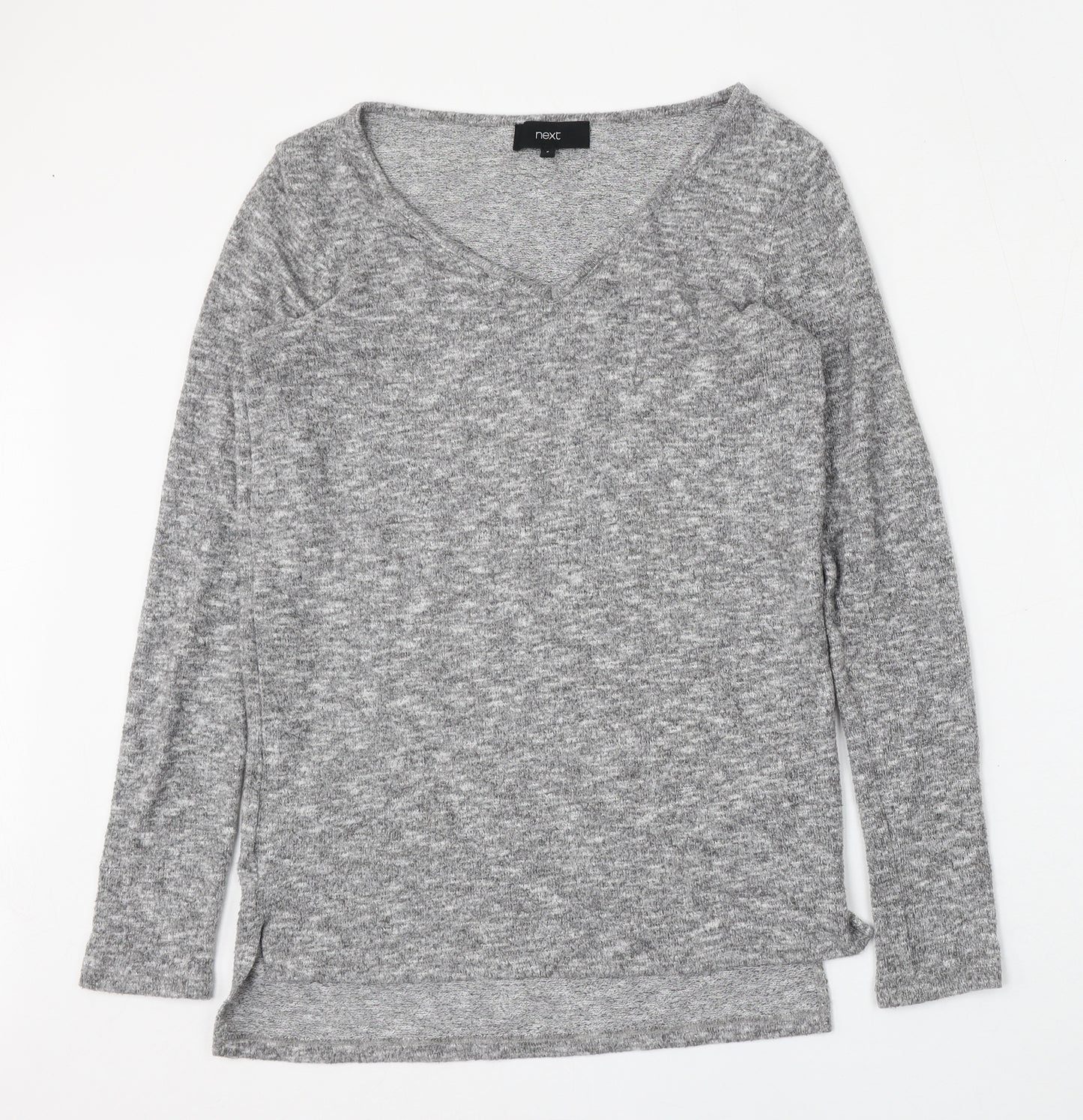 NEXT Womens Grey V-Neck  Polyester Pullover Jumper Size 6