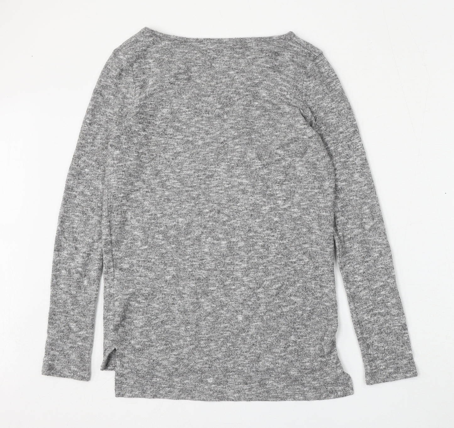 NEXT Womens Grey V-Neck  Polyester Pullover Jumper Size 6