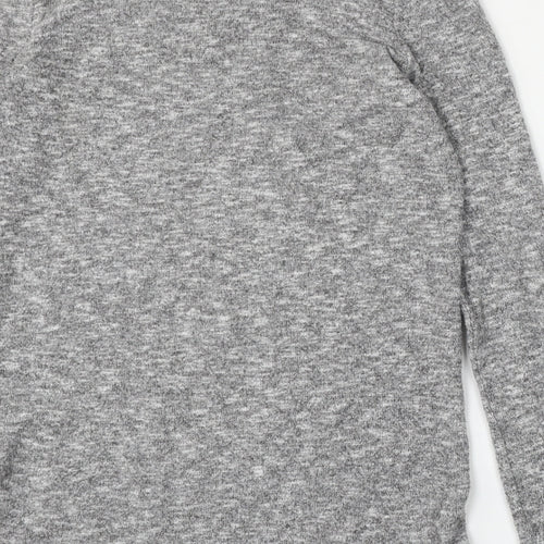 NEXT Womens Grey V-Neck  Polyester Pullover Jumper Size 6