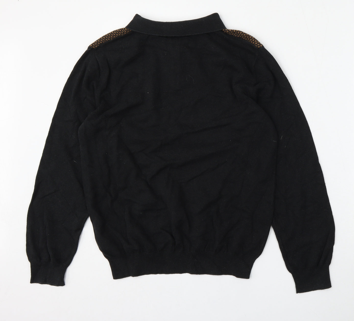 Easy Mens Blue  Cotton  Polo Size M Collared Button