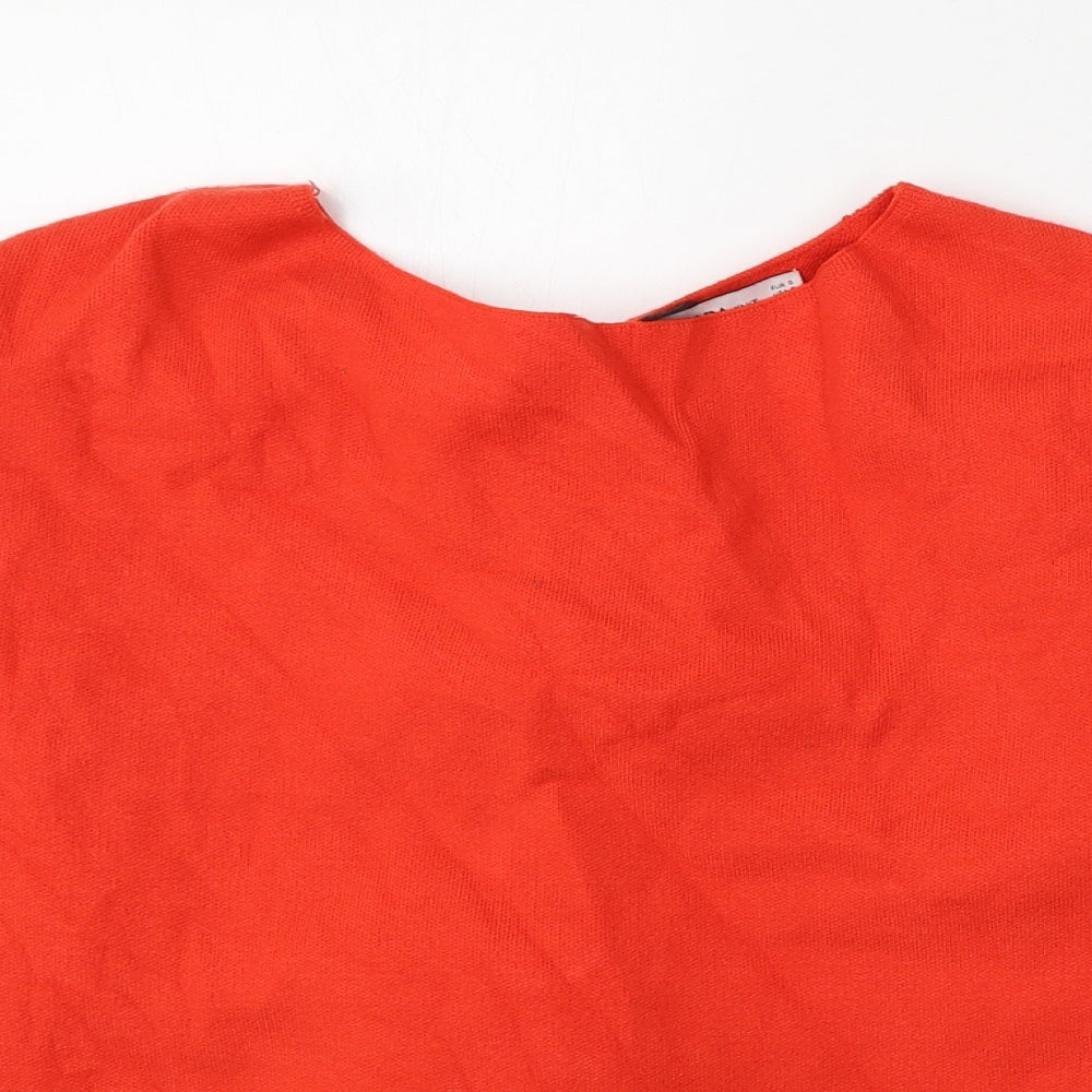 Zara  Womens Orange  Viscose Pullover Sweatshirt Size S  Tie