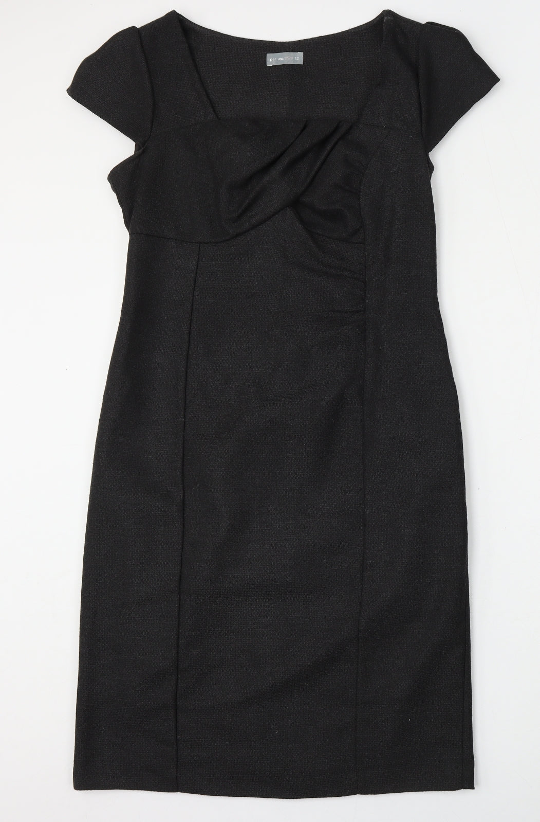 Per Una Womens Black  Polyester Pencil Dress  Size 12  Round Neck