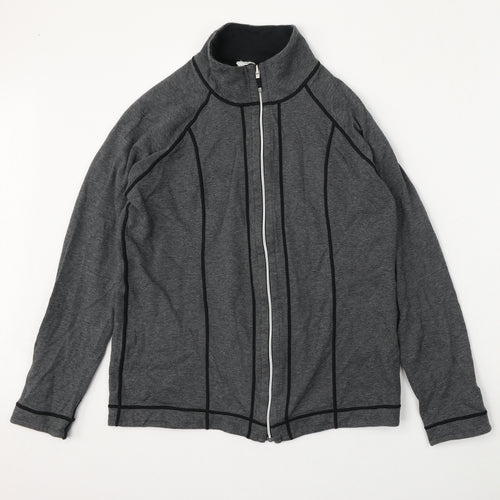 Kirkland Womens Grey Striped Cotton Full Zip Sweatshirt Size M  Zip