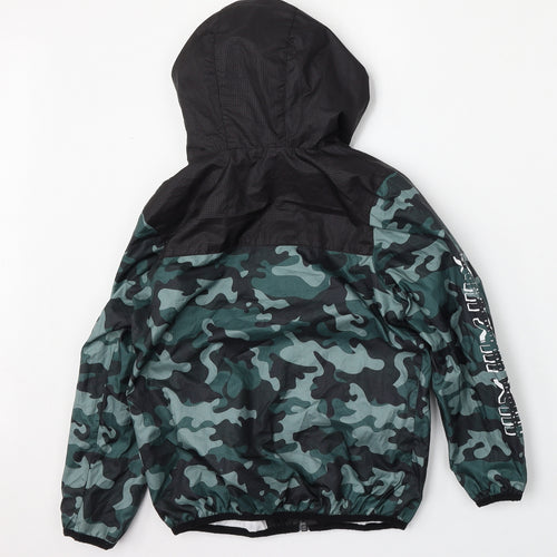 NEXT Boys Green Camouflage  Anorak Jacket Size 7 Years  Zip