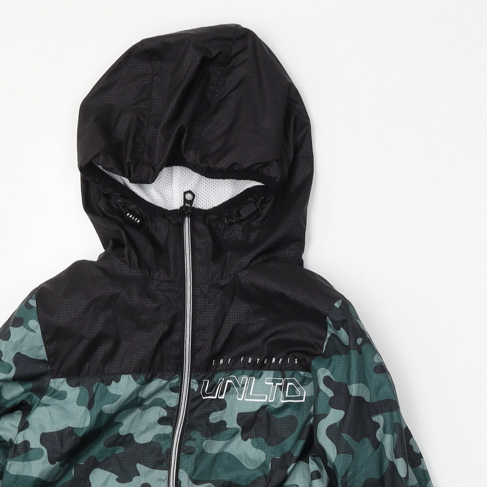 NEXT Boys Green Camouflage  Anorak Jacket Size 7 Years  Zip