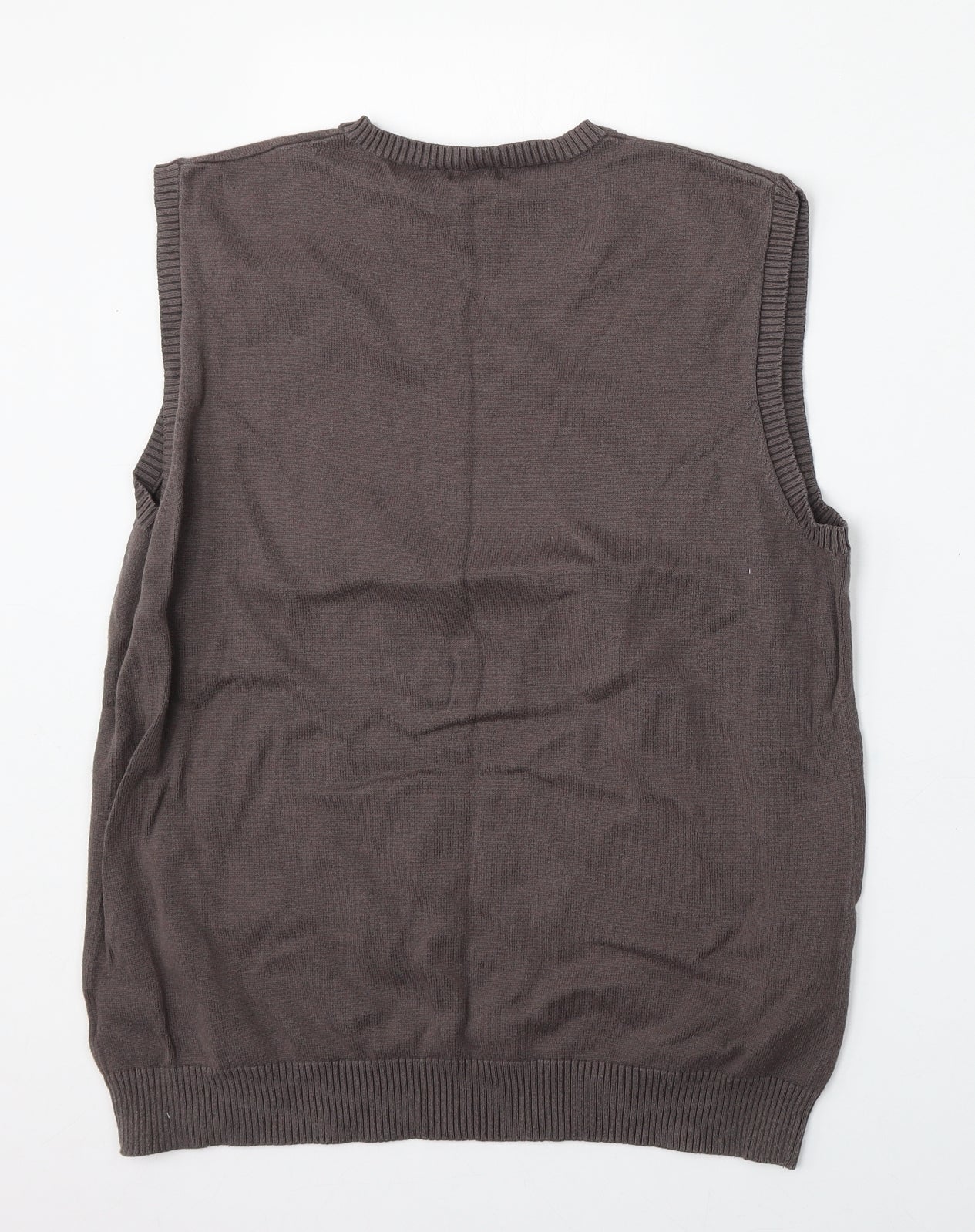 NEXT Mens Brown V-Neck  Cotton Vest Jumper Size M
