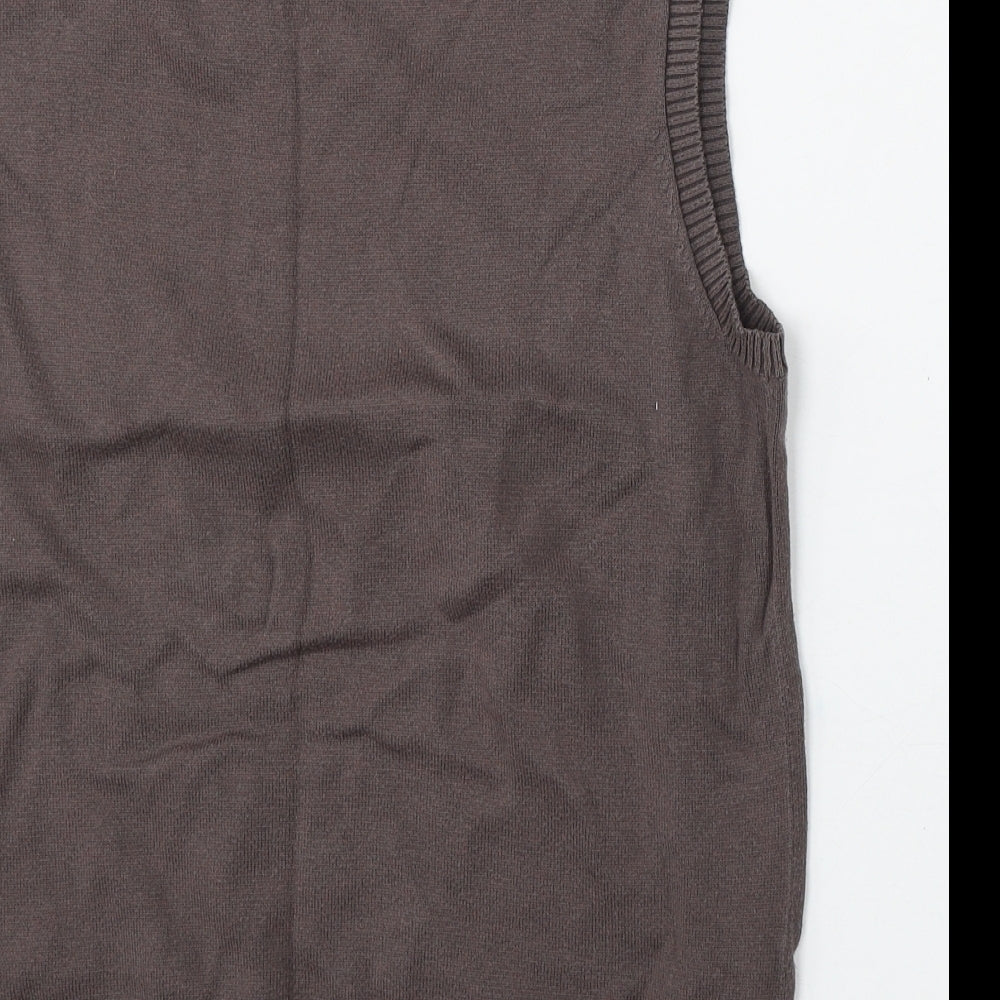 NEXT Mens Brown V-Neck  Cotton Vest Jumper Size M