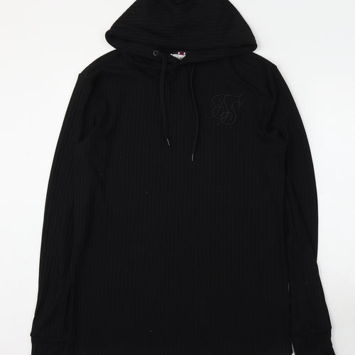 Sik Silk Mens Black  Polyester Pullover Hoodie Size M
