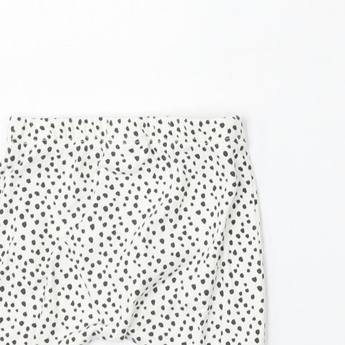 NEXT Girls White Animal Print Cotton Jogger Trousers Size Newborn