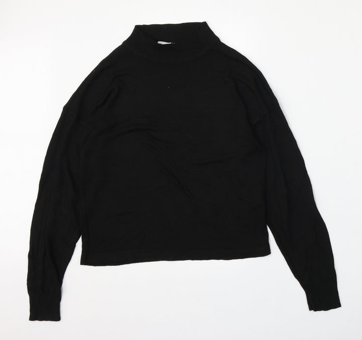 Noisy may Womens Black Round Neck  Viscose Pullover Jumper Size M