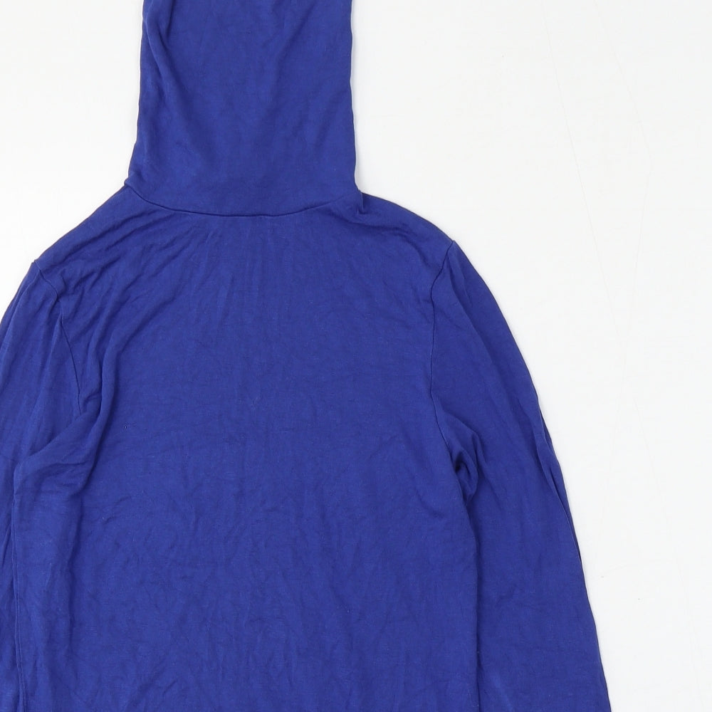 Hobbs Womens Blue  Viscose Basic T-Shirt Size XS High Neck