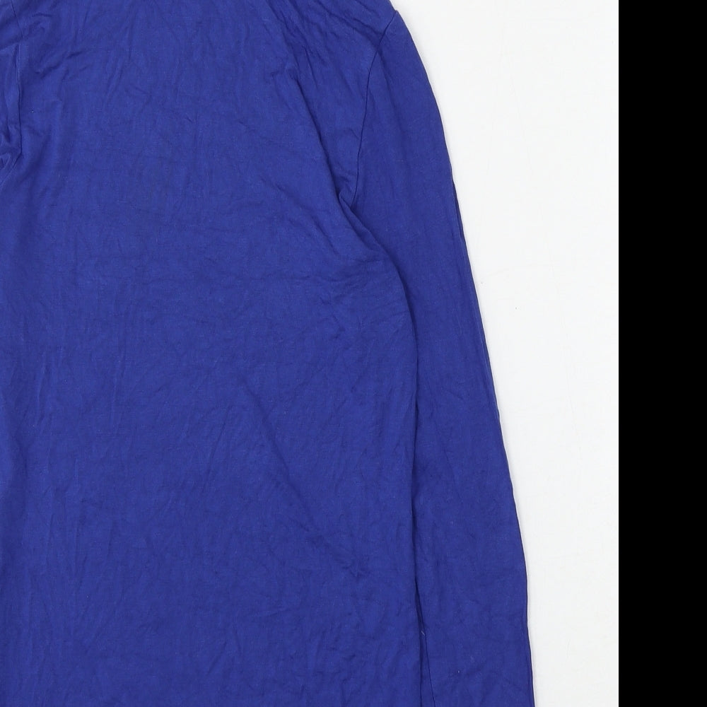 Hobbs Womens Blue  Viscose Basic T-Shirt Size XS High Neck
