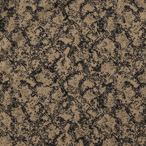 Marks and Spencer Womens Brown Round Neck Geometric Polyester Pullover Jumper Size 12