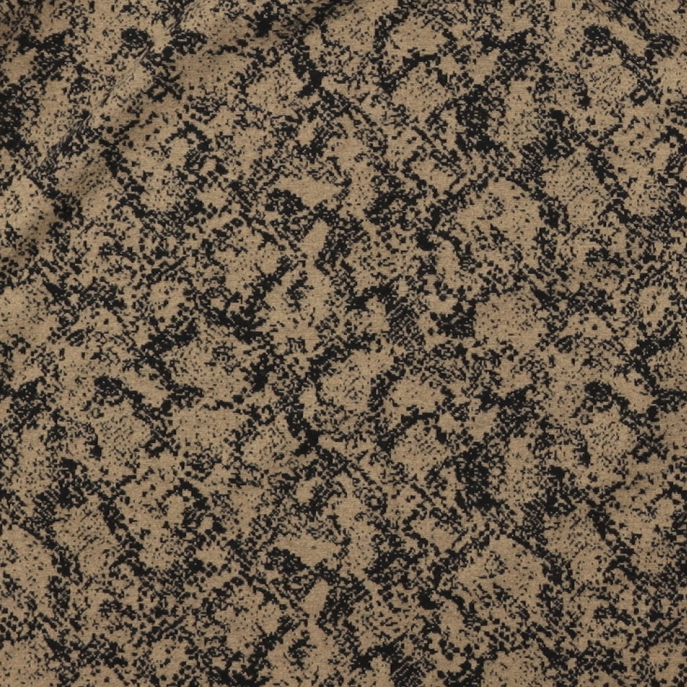 Marks and Spencer Womens Brown Round Neck Geometric Polyester Pullover Jumper Size 12