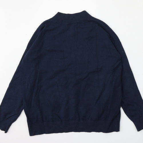 Marks and Spencer Womens Blue V-Neck  Viscose Pullover Jumper Size M