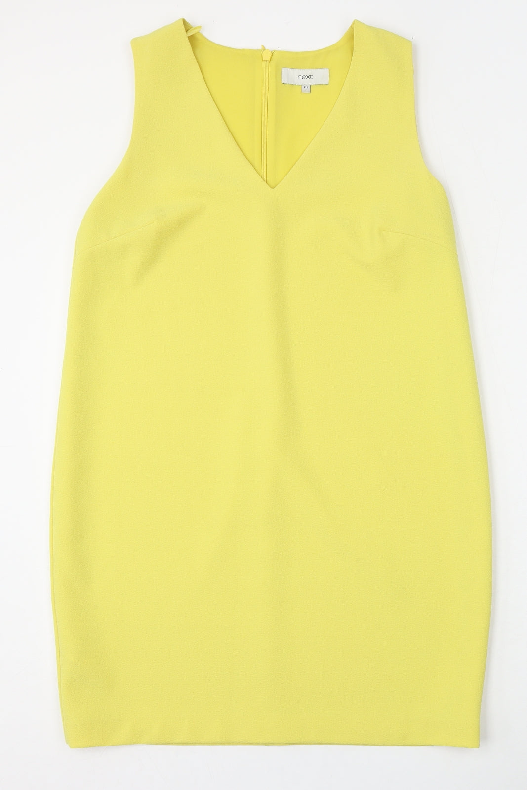 NEXT Womens Yellow  Polyester Shift  Size 12  Round Neck Zip