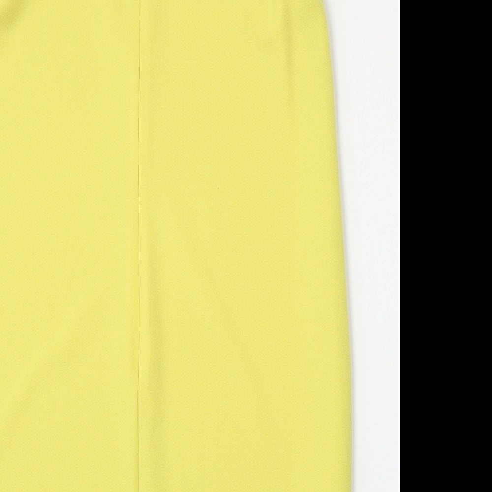 NEXT Womens Yellow  Polyester Shift  Size 12  Round Neck Zip