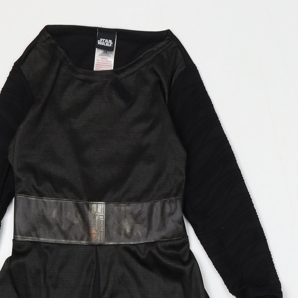 Star Wars Boys Black Solid Polyester  One Piece Size 5-6 Years   - Star Wars Darth Vader