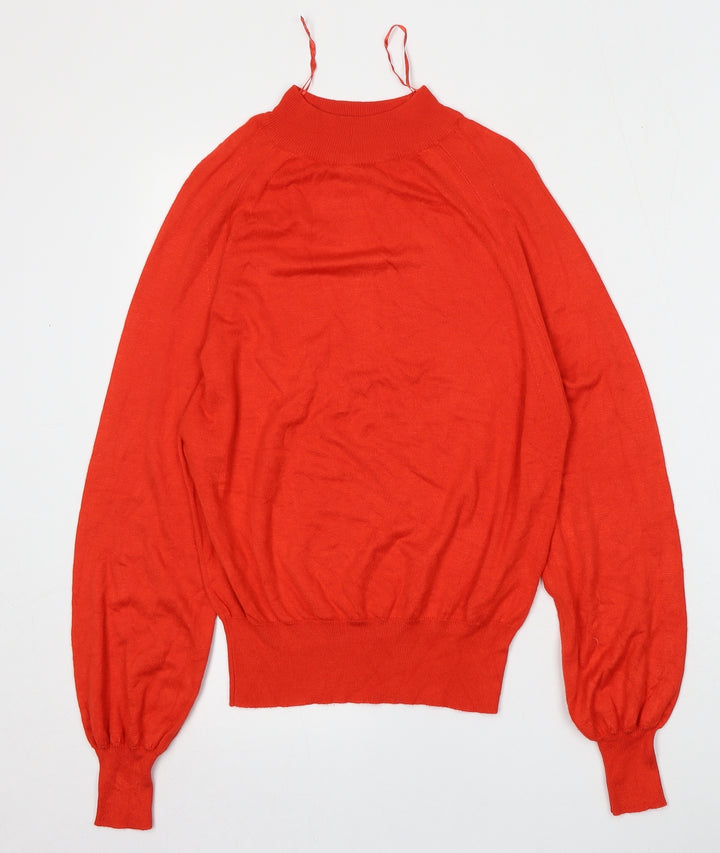 Peacocks Womens Red Round Neck  Viscose Pullover Jumper Size 12