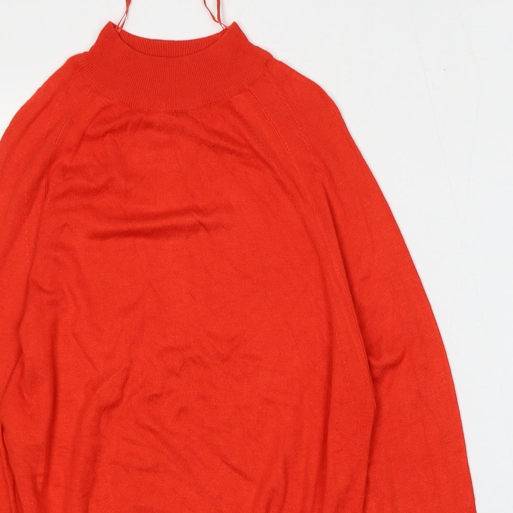 Peacocks Womens Red Round Neck  Viscose Pullover Jumper Size 12