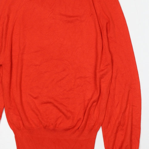 Peacocks Womens Red Round Neck  Viscose Pullover Jumper Size 12
